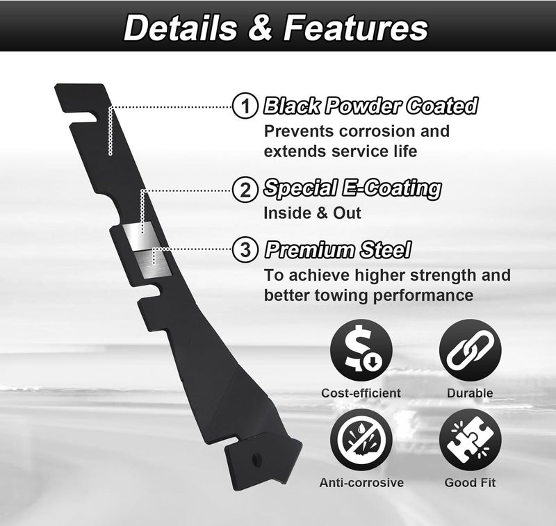 ROMELACK Upper Hood Mount Brackets Ditch LED Light Bracket Compatible with Dodge Ram 1500/2500/3500 Classic 2009-2023(Black) - Image 4